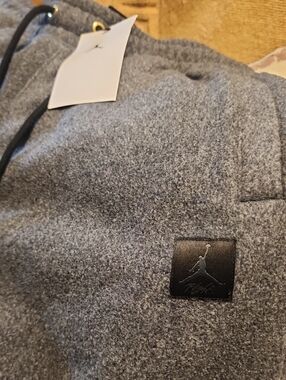 Jordan Grey Thick Joggers with Black Jumpman Patch...Womens XS